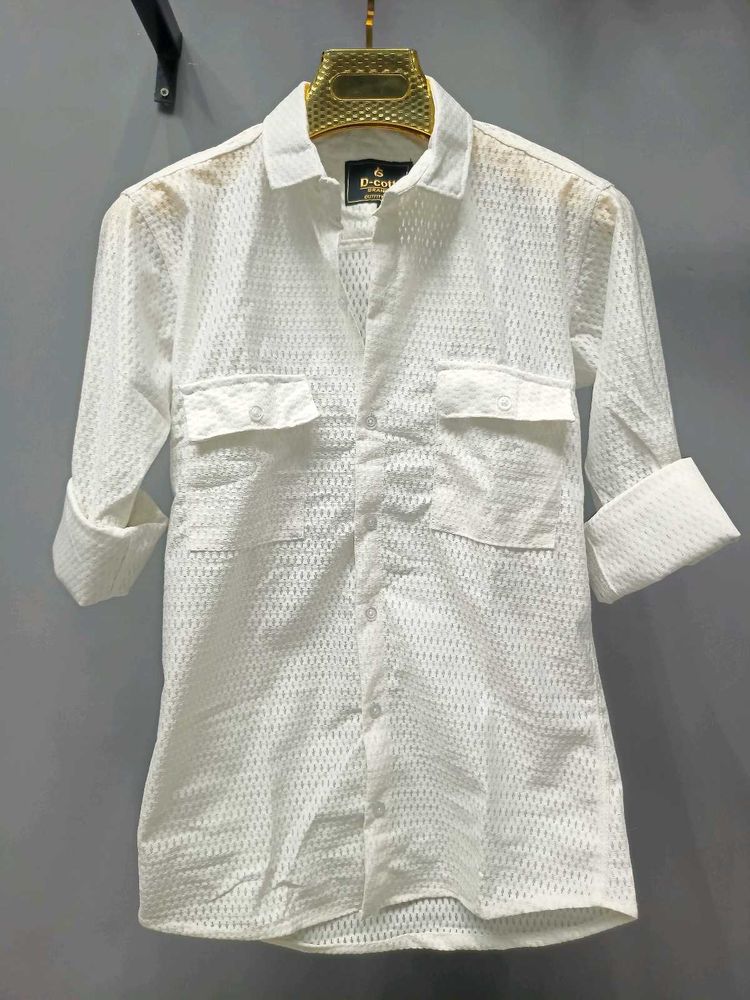 Semi Sheer Fabric (Transparent), Full Sleeve Shirt