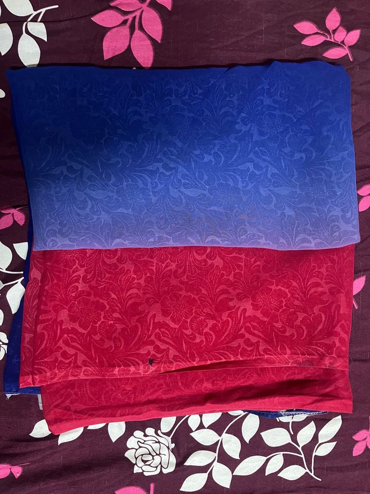 Ombre Floral Fabric Saree