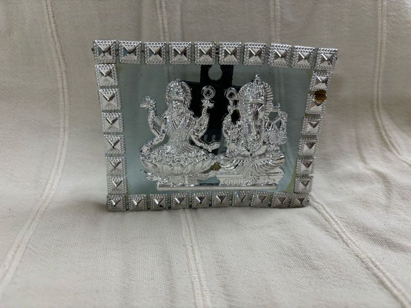 🆕Silver Plated Laxmi Ganesh Idol with Stand