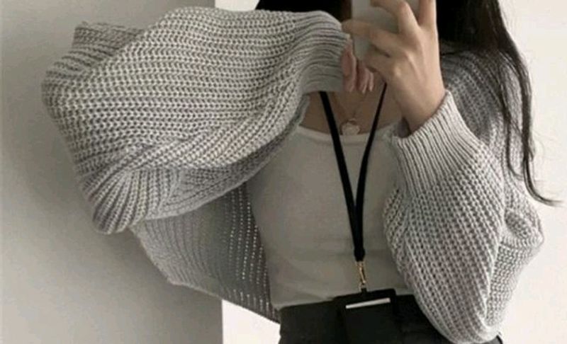 Grey Knit Bolera Cardigan