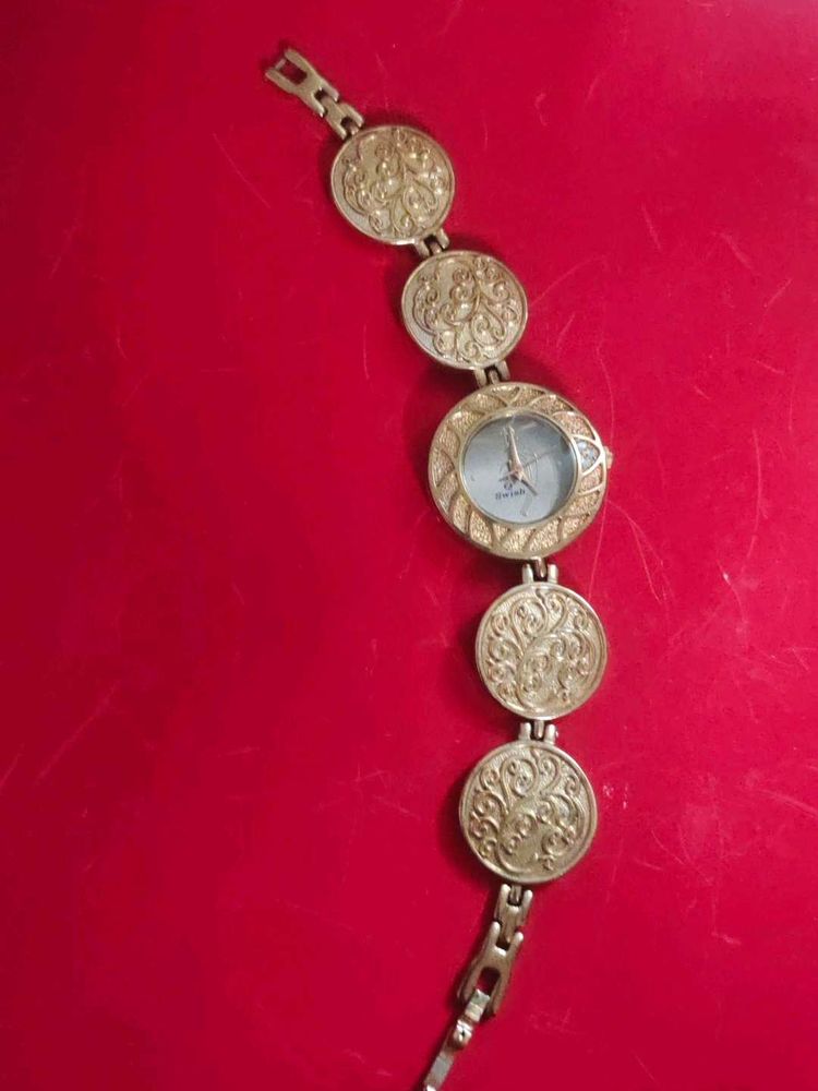 Copper Gold Watch, Steel Grey Dial