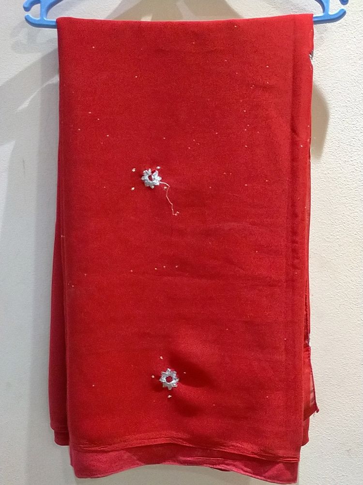 Red Colour Georgette Saree
