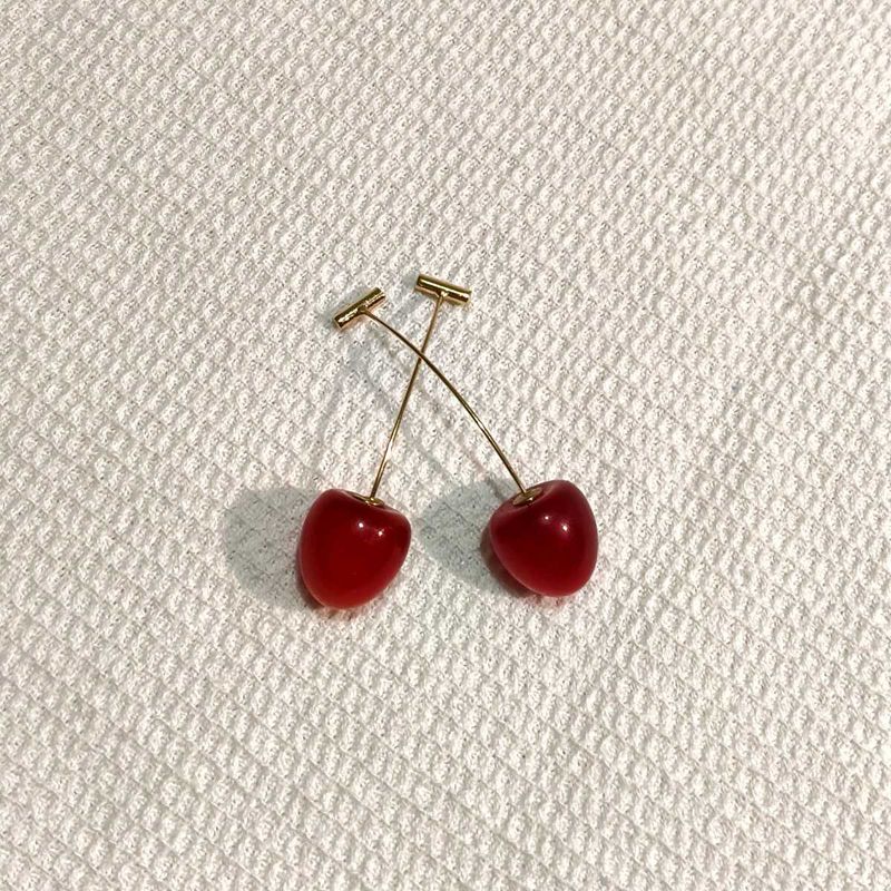 Cute Cherry Drop Earrings 🍒