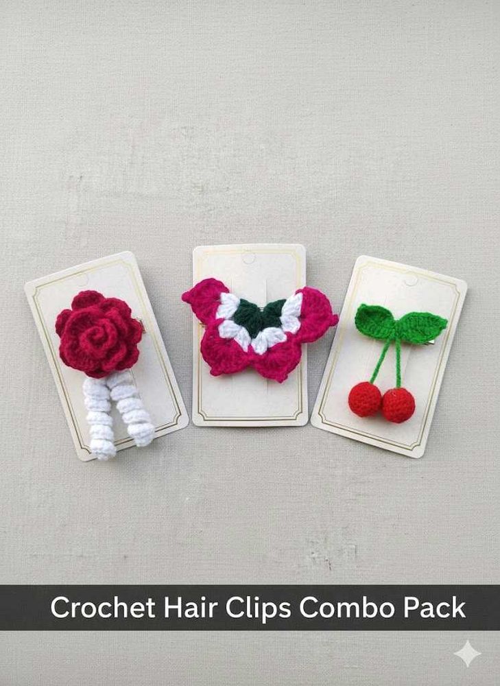 Crochet Hair Clip Combo Pack