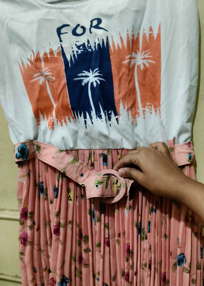 Floral Print Dress(knee length)