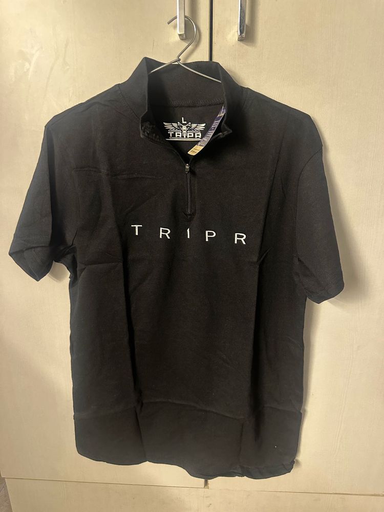 TRIPR Black Polo - Size L