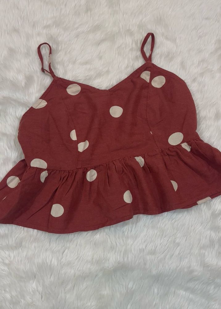 ONLY Polka Dot Crop Top