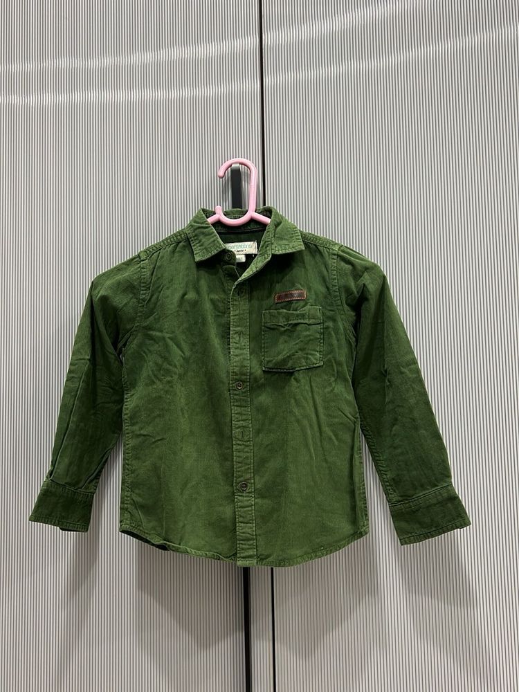 Cute Green Corduroy Shirt 👔