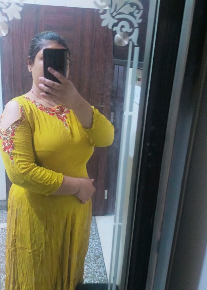 Ethnic Gown #cheapprice #haldidress #yellowcolour
