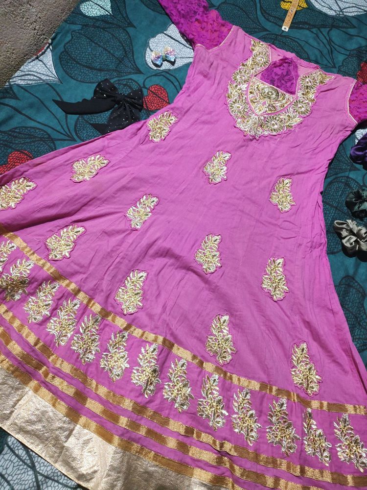 Pink Embroidery Gown With New Pant