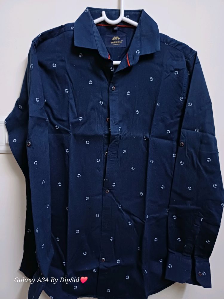 Printed Navy Blue Shirt ( L - Size )💙