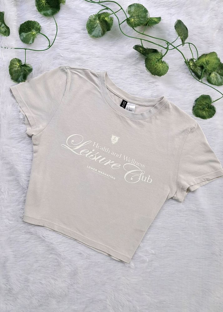 H&amp;M Grey Crop Tee