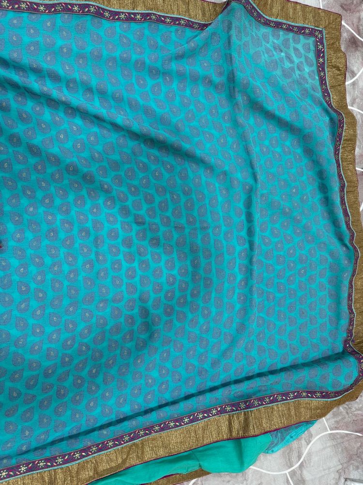 Saree With Stitched Blouse
