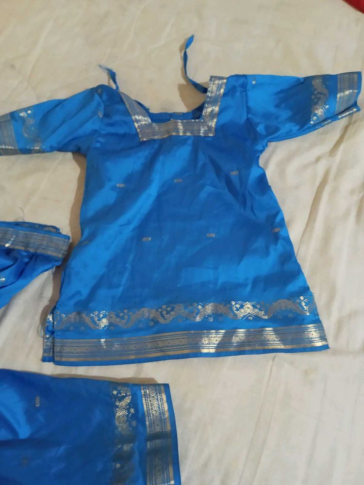 Banarasi Silk Pattu Pavada With Blouse