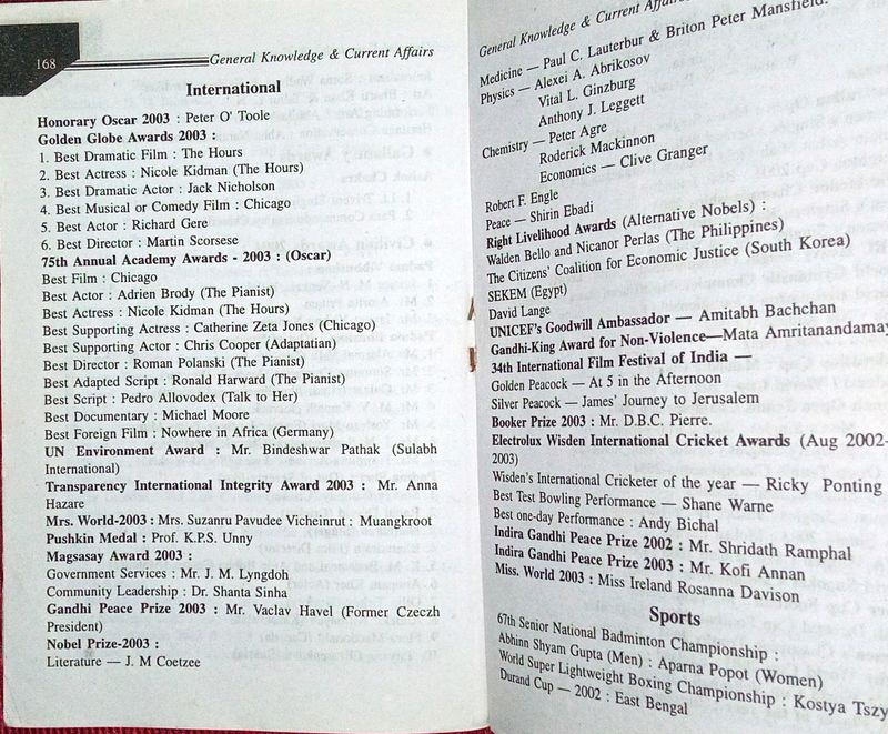 General Knowledge &amp; Current Affairs
