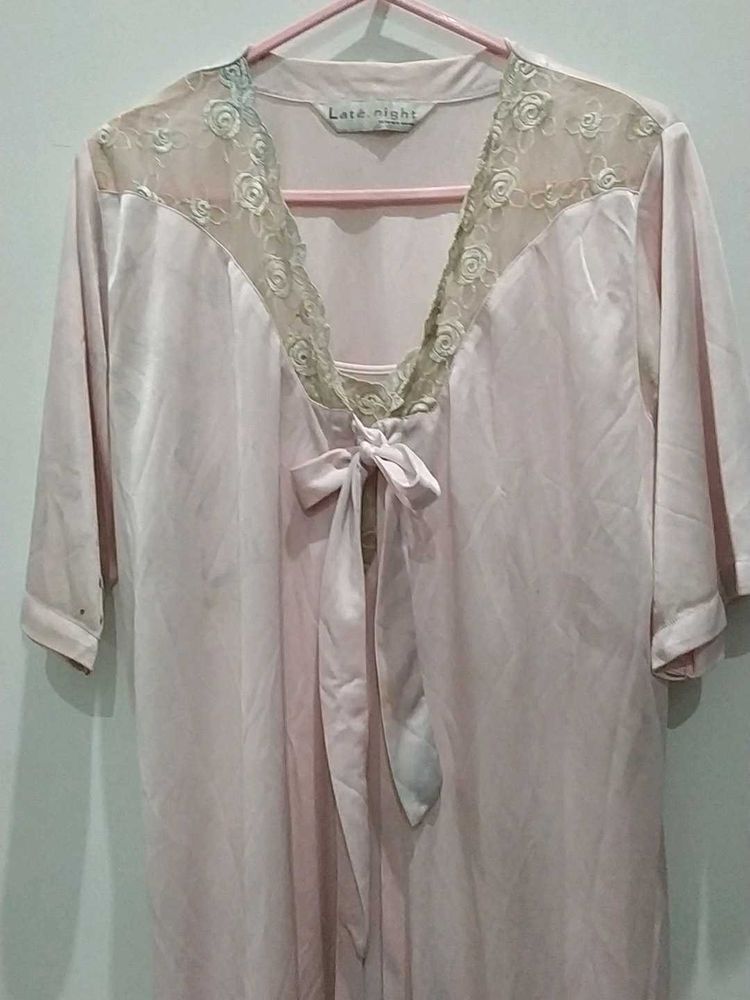 Pink Nighty With Maxi Free
