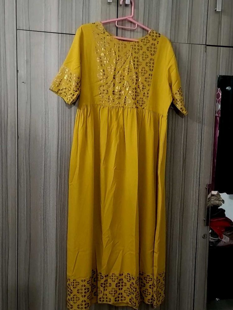 Elegant Yellow long Dress for women