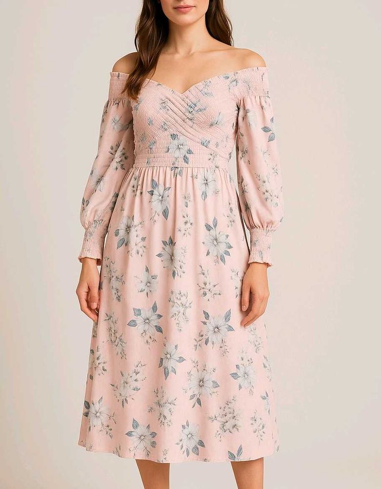 Floral Print Smocked Dress