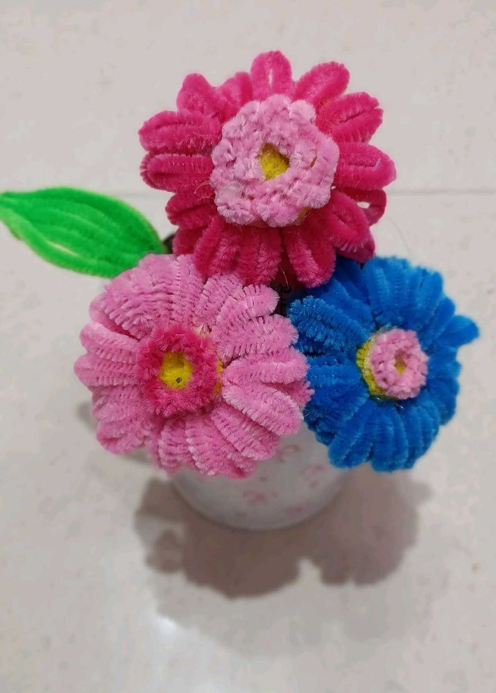 Cute Pipe Cleaner Flowers Set Of 3