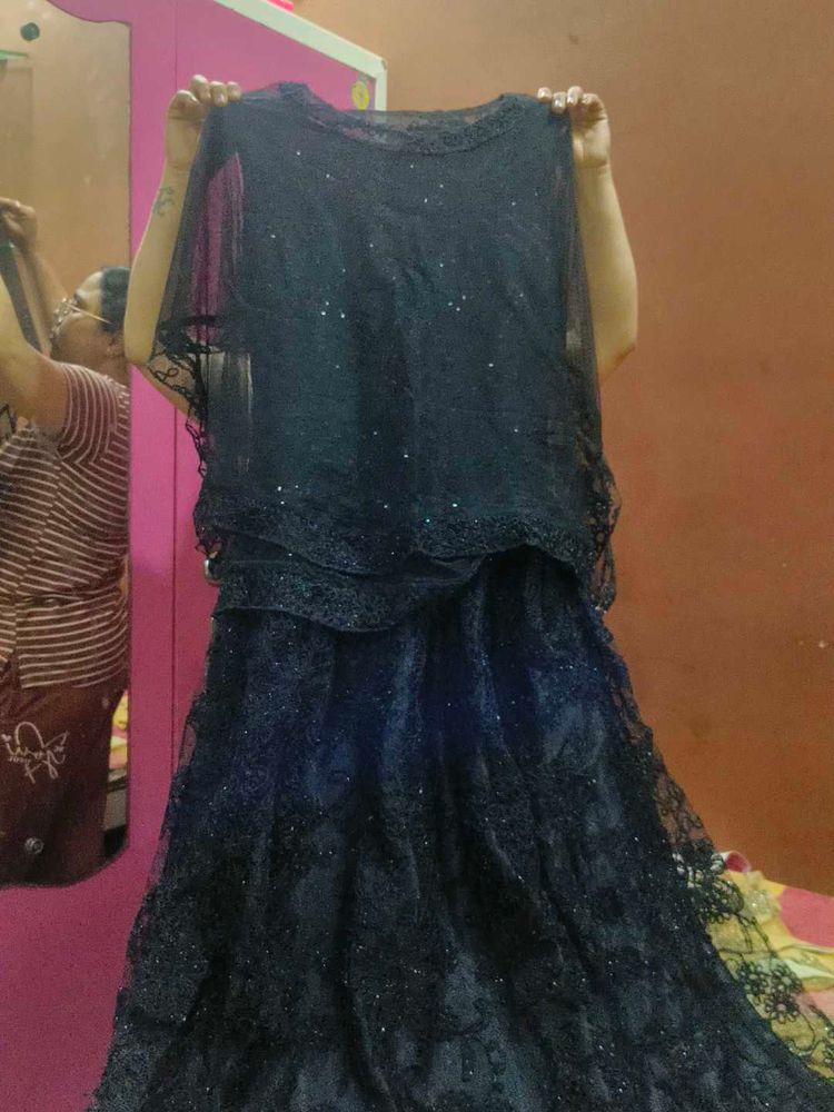Black Gown With Ponchu