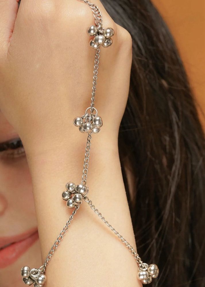 Silver Tone Hand Chain