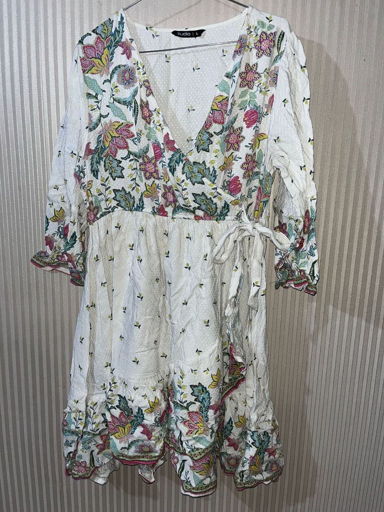 Floral Wrap Dress - Size L