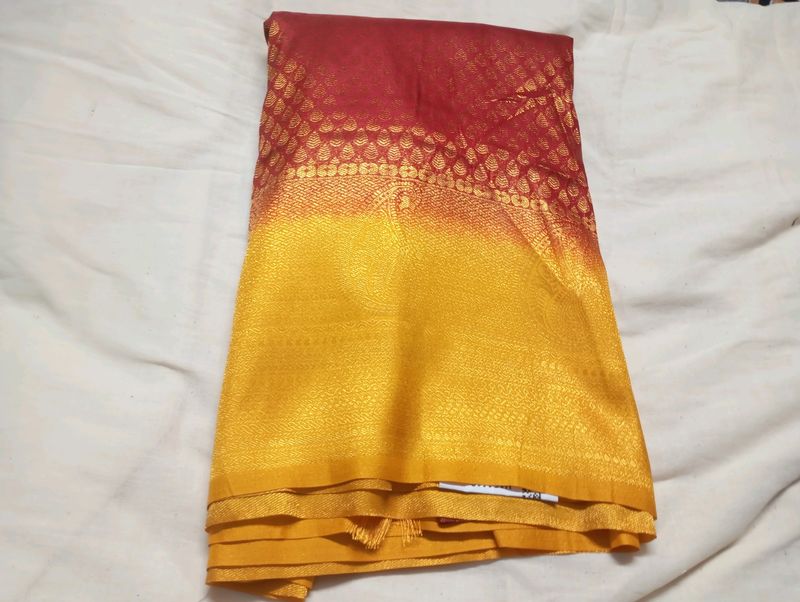 New Red And Yellow Kubera Pattu