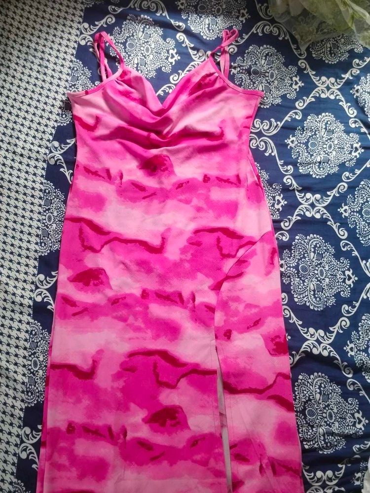 Pink Tie Dye Slip Dress