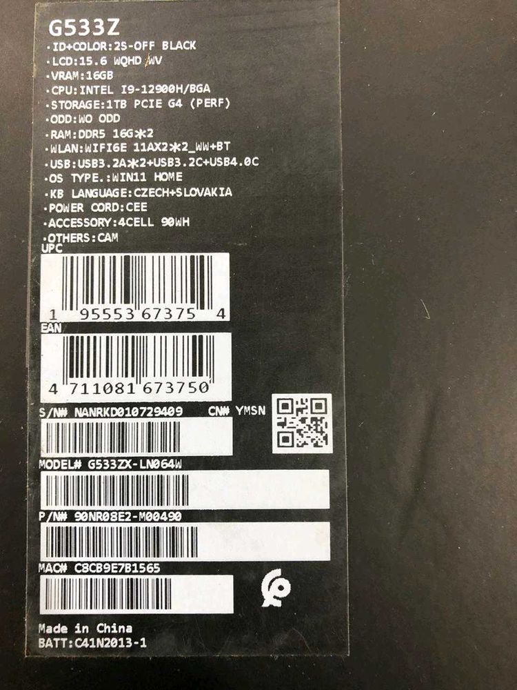 ASUS ROG STRIX SCAR G533Z Laptop