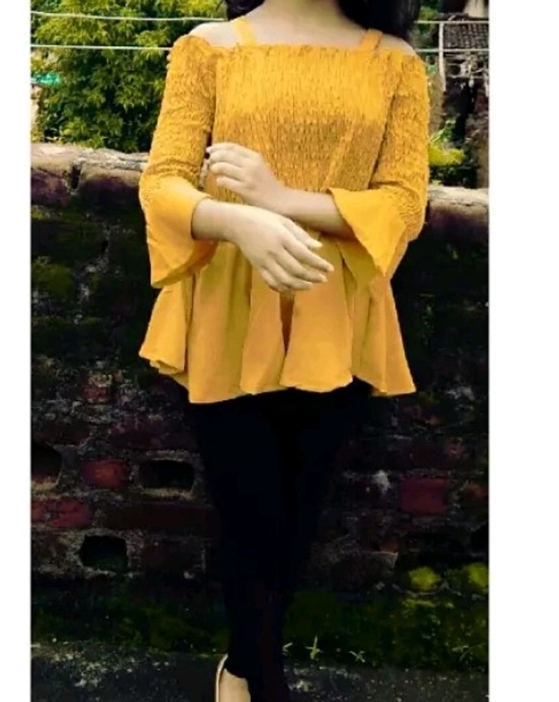 Off Shoulder Yellow Top