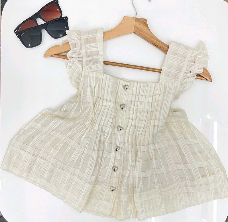 Sheer Buttoned White Dress
