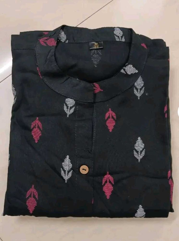 Elegant Black Printed Kurta
