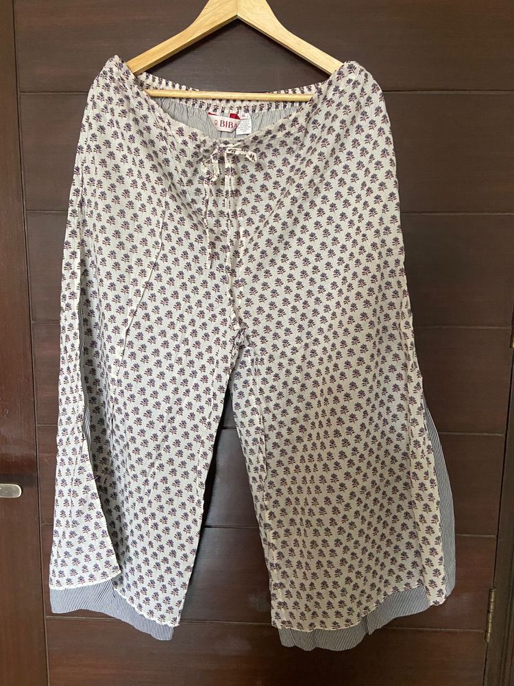 BIBA White &amp; Gray Layered Palazzo (xl)