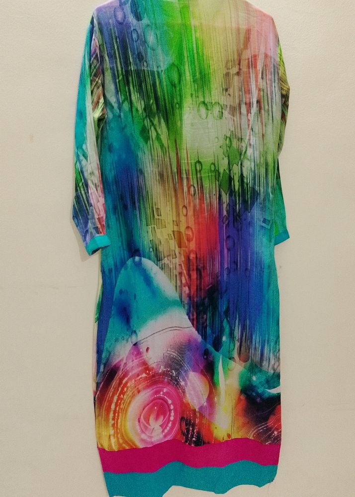 🌈Multi Clr Pakistani Style Full Length Kurti
