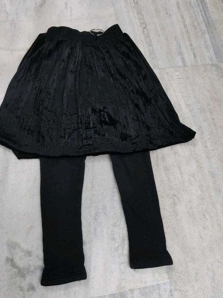 Girls' Black Skirt Leggings
