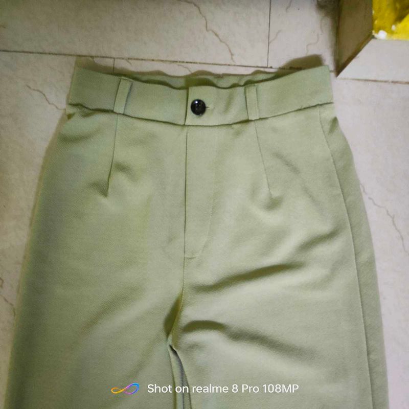 Olive Green Wide Leg Trousers
