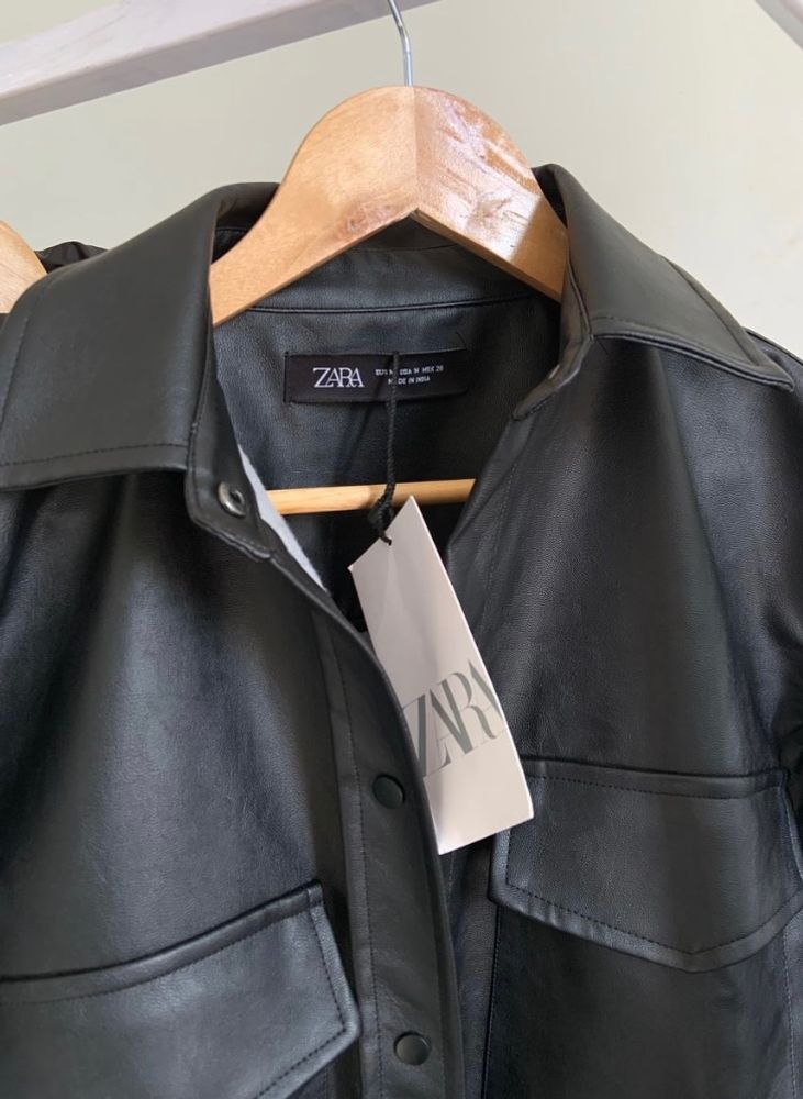 ZARA FAUX LEATHER OVERSHIRT(Quality 💯)