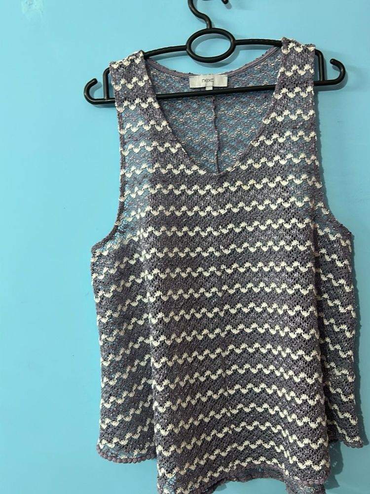 Stylish Grey Knit Tank Top