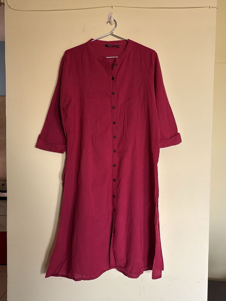 Maroon Button-Down Tunic