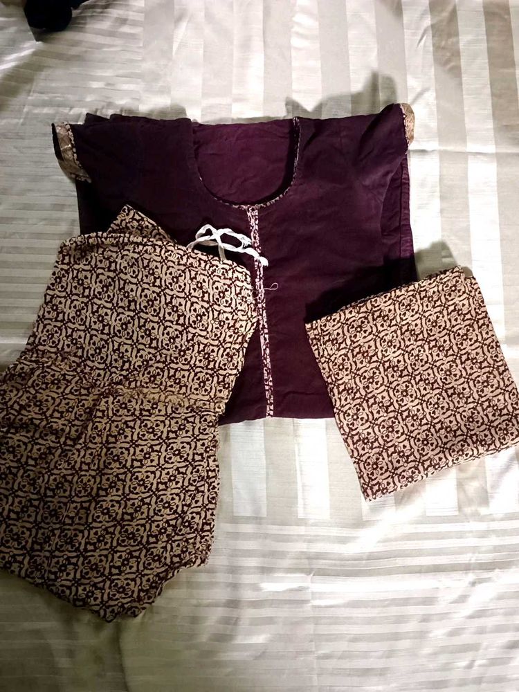 Aline With Full Ligning And Pure Cotton Kurti