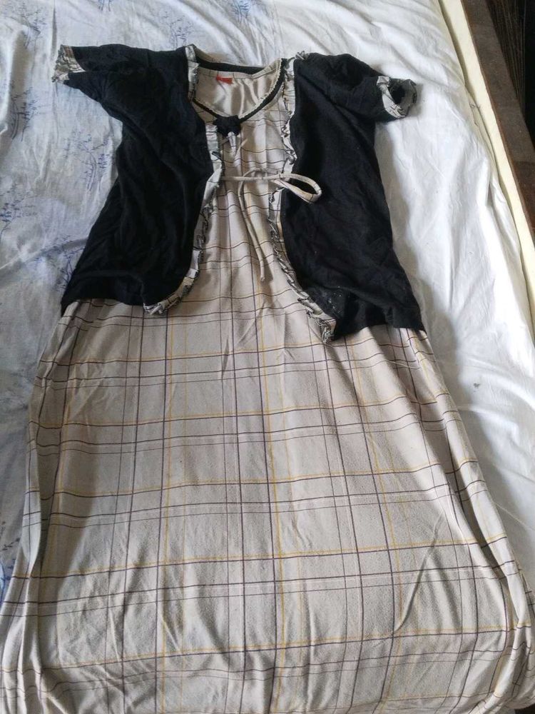 Checkered nighty with Shrug
