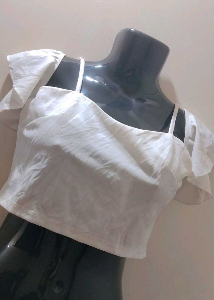 ‼️WEEKEND‼️🤍Shein Off Shoulder Crop Top🤍 ‼️SALE‼