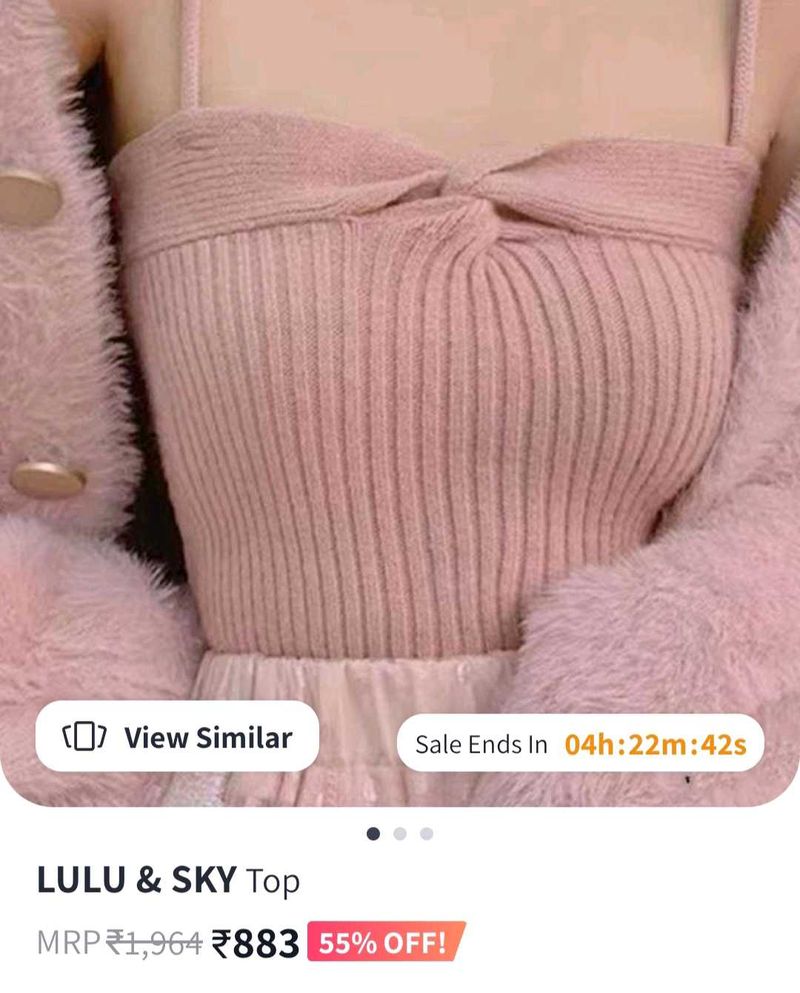 Pink Ribbed Crop top sleeveless bodycon 💌