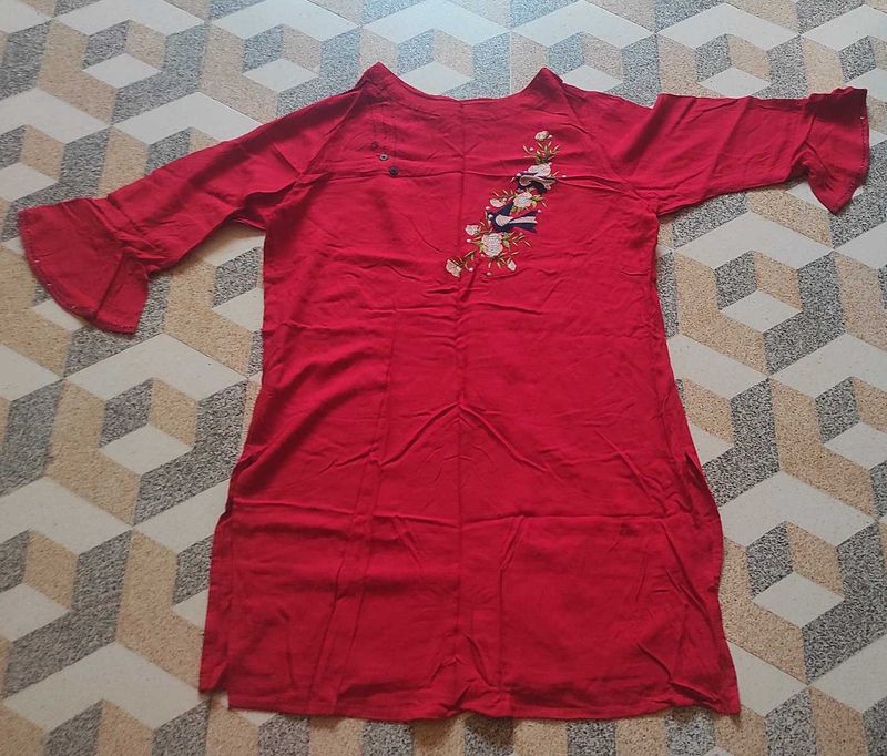 Red Embroidered Tunic