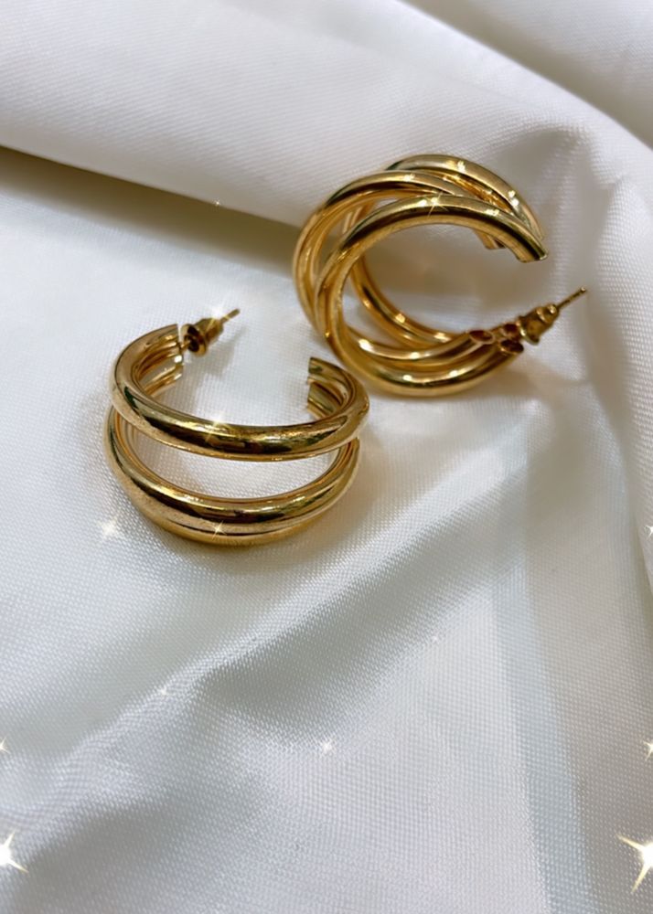 3 Layered Earrings Hoops.