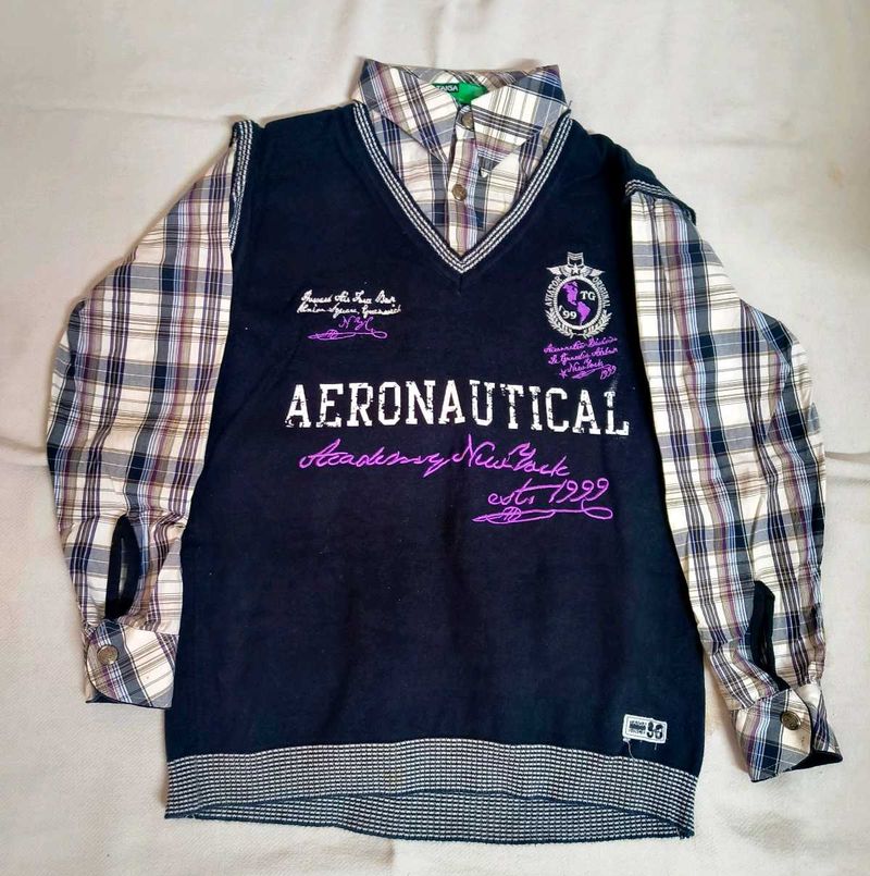 Boys&#39; AERO Top &amp; Plaid Shirt