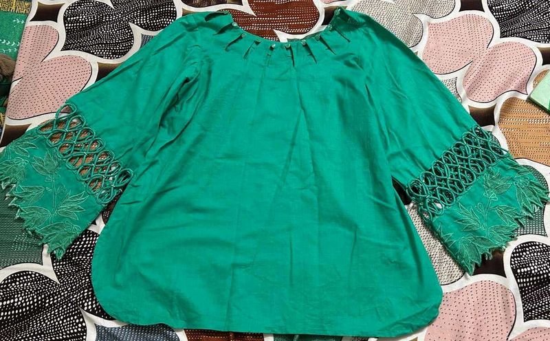 Green Embroidered Cord Set