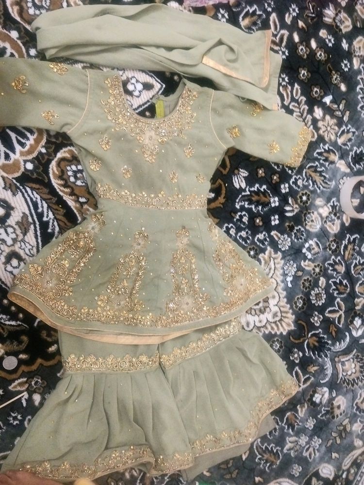 Stonefull Sharara Set With Dupatta