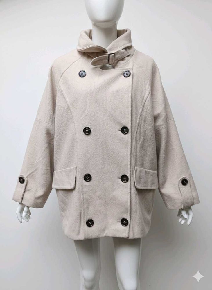 Elegant Beige Pea Coat