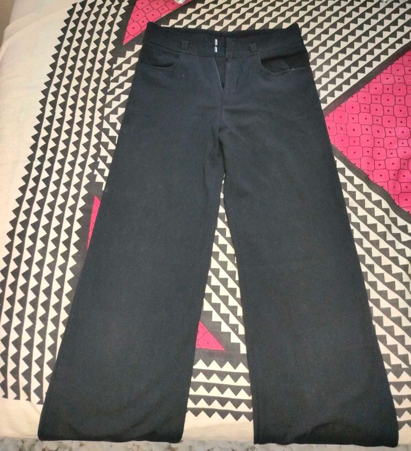 Black Straight Fit Trousers